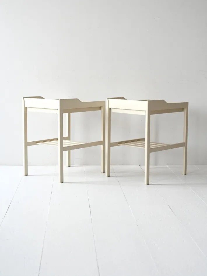 Pamono Scandinavian White Bedside Tables, 1950s, Set of 2 Sale