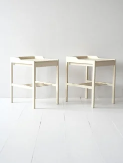 Pamono Scandinavian White Bedside Tables, 1950s, Set of 2 Sale