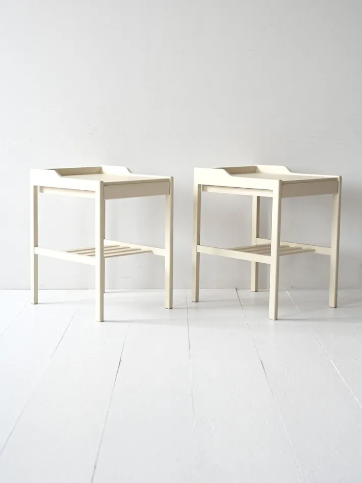 Pamono Scandinavian White Bedside Tables, 1950s, Set of 2 Sale