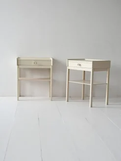 Pamono Scandinavian White Lacquered Bedside Tables, 1960s, Set of 2 Sale