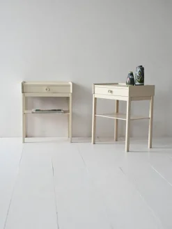 Pamono Scandinavian White Lacquered Bedside Tables, 1960s, Set of 2 Sale