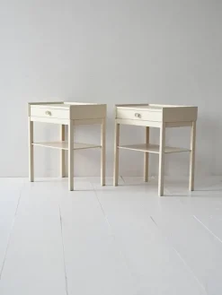 Pamono Scandinavian White Lacquered Bedside Tables, 1960s, Set of 2 Sale