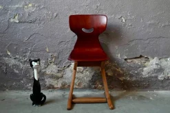 Pamono School Chair by Adam Stegner for Pagholz Flöttoto, 1960s Hot