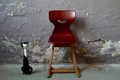 Pamono School Chair by Adam Stegner for Pagholz Flöttoto, 1960s Hot
