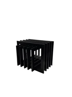 Pamono Sculptural Black Wood Side Table, France, 1980s New