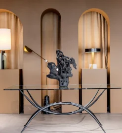 Pamono Sculptural Centre Table with Glass Top and Wrought Iron Frame Sale