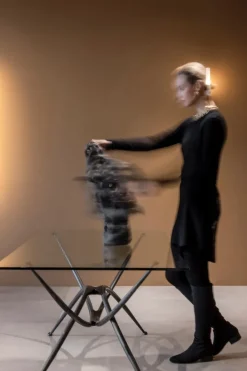 Pamono Sculptural Centre Table with Glass Top and Wrought Iron Frame Sale