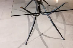 Pamono Sculptural Centre Table with Glass Top and Wrought Iron Frame Sale