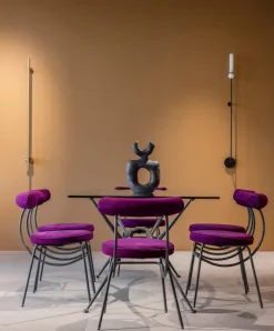 Pamono Sculptural Centre Table with Glass Top and Wrought Iron Frame Sale