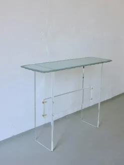 Pamono Sculptural Glass and Acrylic Glass Console Table, Italy, 1980s Discount