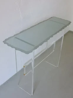 Pamono Sculptural Glass and Acrylic Glass Console Table, Italy, 1980s Discount