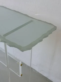 Pamono Sculptural Glass and Acrylic Glass Console Table, Italy, 1980s Discount
