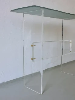 Pamono Sculptural Glass and Acrylic Glass Console Table, Italy, 1980s Discount