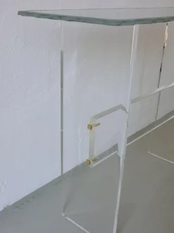 Pamono Sculptural Glass and Acrylic Glass Console Table, Italy, 1980s Discount