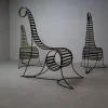 Pamono Sculptural Iron Chairs in the style of André Dubreuil, 1980s, Set of 3 Outlet