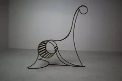 Pamono Sculptural Iron Chairs in the style of André Dubreuil, 1980s, Set of 3 Outlet