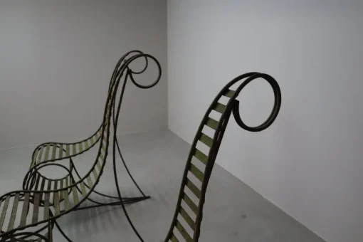 Pamono Sculptural Iron Chairs in the style of André Dubreuil, 1980s, Set of 3 Outlet