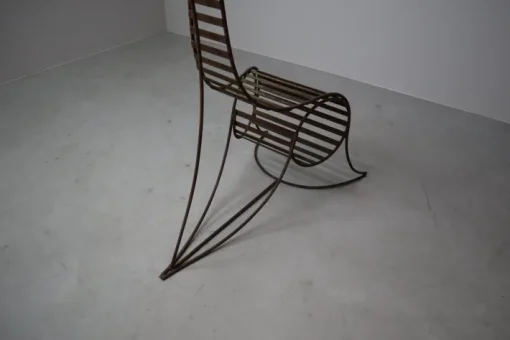 Pamono Sculptural Iron Chairs in the style of André Dubreuil, 1980s, Set of 3 Outlet