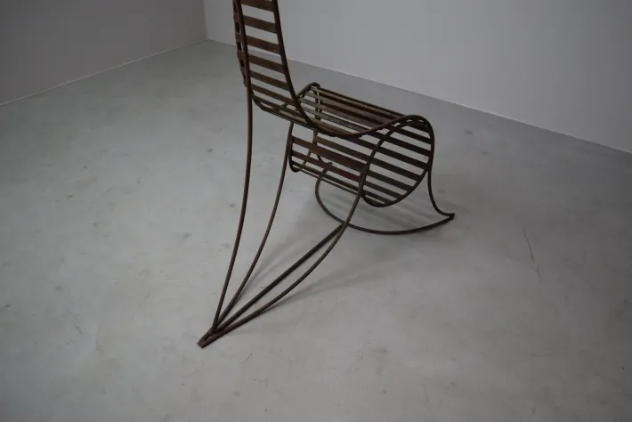 Pamono Sculptural Iron Chairs in the style of André Dubreuil, 1980s, Set of 3 Outlet
