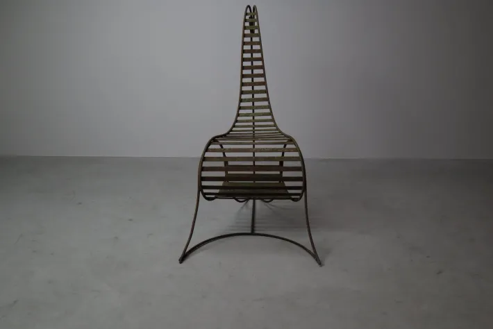 Pamono Sculptural Iron Chairs in the style of André Dubreuil, 1980s, Set of 3 Outlet