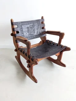 Pamono Sculptural Rocking Chair by Angel Pazmiño for Muebles De Estilo, 1960s Hot