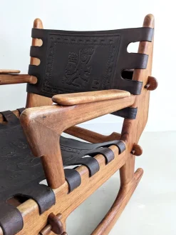 Pamono Sculptural Rocking Chair by Angel Pazmiño for Muebles De Estilo, 1960s Hot