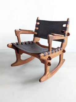 Pamono Sculptural Rocking Chair by Angel Pazmiño for Muebles De Estilo, 1960s Hot