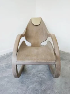 Pamono Sculptural Rocking Chair in Molded Ash & Plywood in the style of Wendell Castle, 2000s New