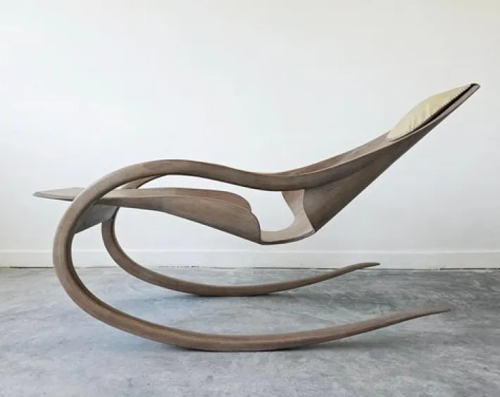 Pamono Sculptural Rocking Chair in Molded Ash & Plywood in the style of Wendell Castle, 2000s New