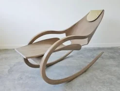 Pamono Sculptural Rocking Chair in Molded Ash & Plywood in the style of Wendell Castle, 2000s New