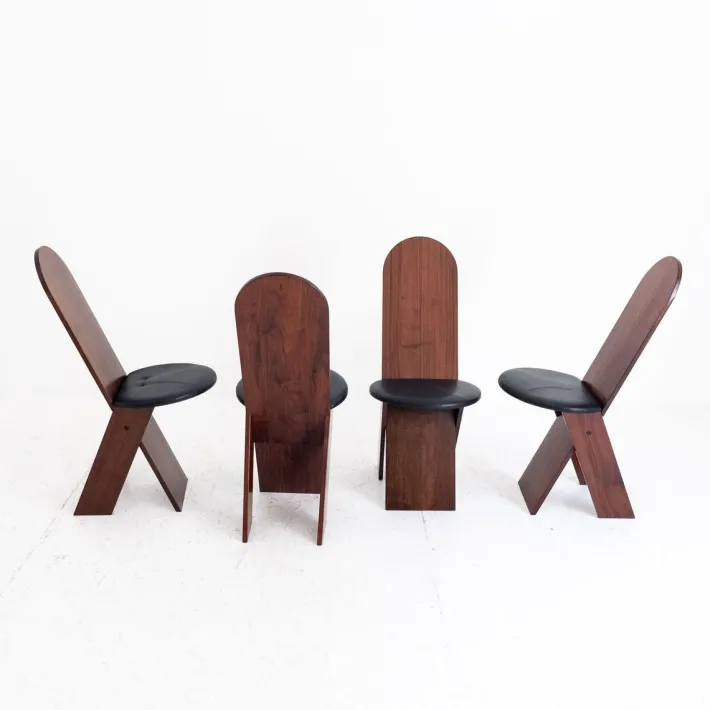 Pamono SD57 Chairs attributed to Marco Zanuso for Poggi, Italy, 1970s, Set of 4