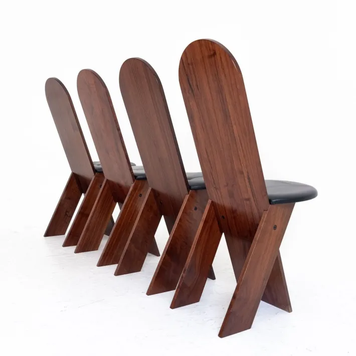 Pamono SD57 Chairs attributed to Marco Zanuso for Poggi, Italy, 1970s, Set of 4