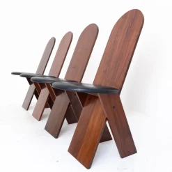 Pamono SD57 Chairs attributed to Marco Zanuso for Poggi, Italy, 1970s, Set of 4