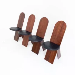 Pamono SD57 Chairs attributed to Marco Zanuso for Poggi, Italy, 1970s, Set of 4