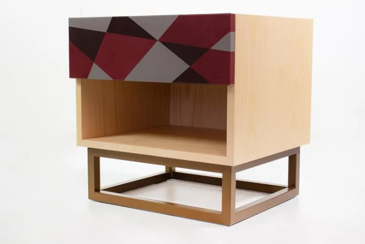Pamono Seasons Bedside Table in Metal and Leather by Oscar Maschera Clearance