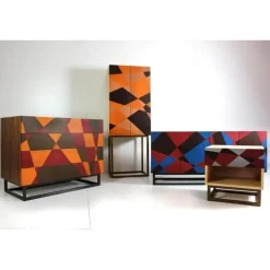 Pamono Seasons Bedside Table in Metal and Leather by Oscar Maschera Clearance