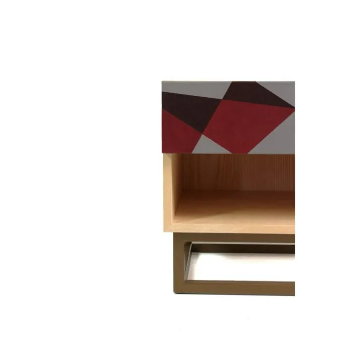 Pamono Seasons Bedside Table in Metal and Leather by Oscar Maschera Clearance
