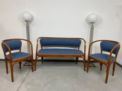Pamono Secession Seating Group by Gustav Siegel for J&J Kohn, 1890s, Set of 3 New