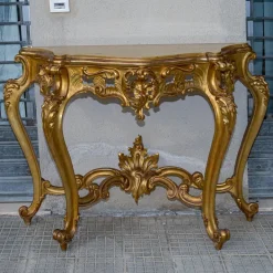Pamono Second Half of the 20th Century Console with Mirror in Carved and Gilded Wood, France, 1890s, Set of 2 Clearance