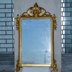 Pamono Second Half of the 20th Century Console with Mirror in Carved and Gilded Wood, France, 1890s, Set of 2 Clearance