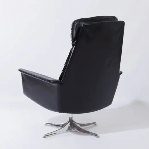 Pamono Sedia Swivel Chair in Black Leather attributed to Horst Brüning for Cor, 1960s Discount