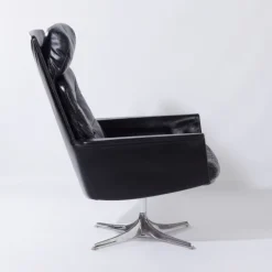 Pamono Sedia Swivel Chair in Black Leather attributed to Horst Brüning for Cor, 1960s Discount
