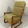 Pamono Senator High Back Rocking Chair by Ole Wanscher for Poul Jeppesens Møbelfabrik, 1960s