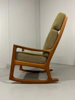 Pamono Senator High Back Rocking Chair by Ole Wanscher for Poul Jeppesens Møbelfabrik, 1960s