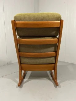 Pamono Senator High Back Rocking Chair by Ole Wanscher for Poul Jeppesens Møbelfabrik, 1960s