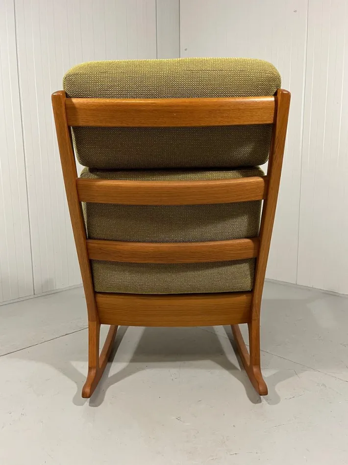 Pamono Senator High Back Rocking Chair by Ole Wanscher for Poul Jeppesens Møbelfabrik, 1960s