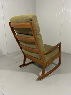 Pamono Senator High Back Rocking Chair by Ole Wanscher for Poul Jeppesens Møbelfabrik, 1960s