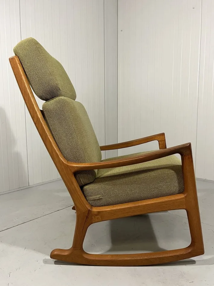 Pamono Senator High Back Rocking Chair by Ole Wanscher for Poul Jeppesens Møbelfabrik, 1960s