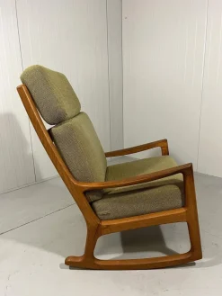 Pamono Senator High Back Rocking Chair by Ole Wanscher for Poul Jeppesens Møbelfabrik, 1960s