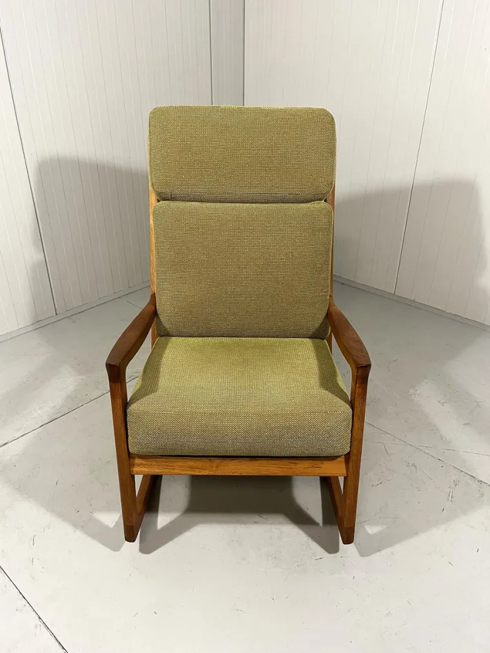 Pamono Senator High Back Rocking Chair by Ole Wanscher for Poul Jeppesens Møbelfabrik, 1960s